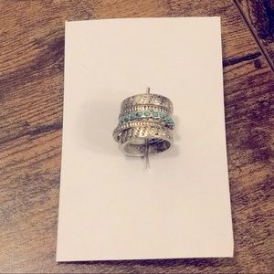 Set of 5 Silver w/ Turquoise Stacking Rings